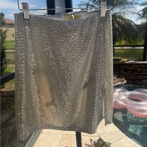Silver Sequin Mini Skirt - Women